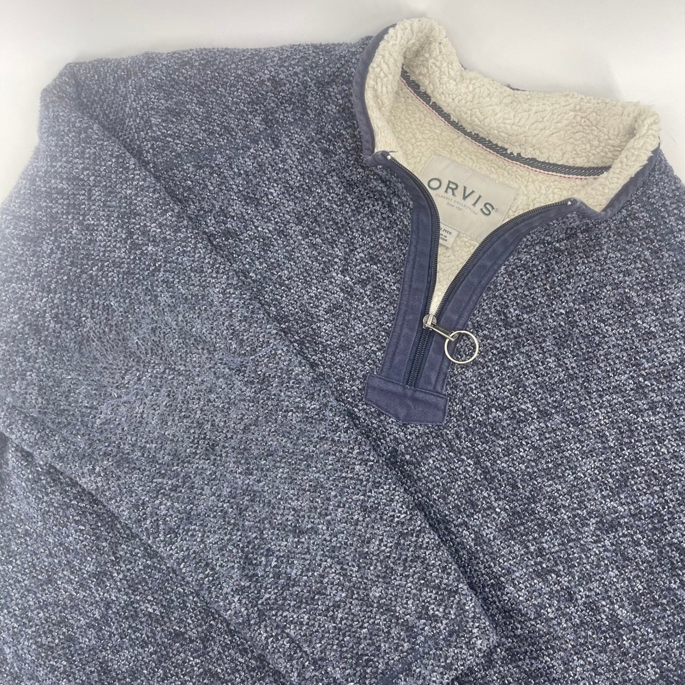Orvis Quarter‎ Zip Pullover Sweater Fleece Lined XXL